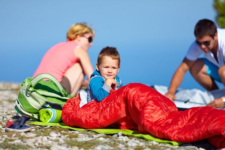 Detský spacák na outdoorovú stanovačku