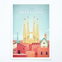 Plakát Travelposter Barcelona, A2